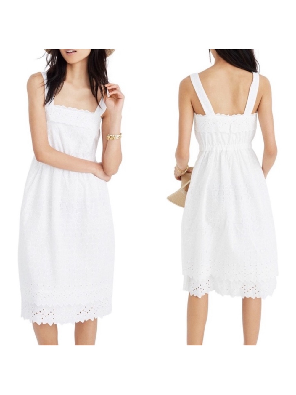 Madewell Eyelet Tiered Midi Dress